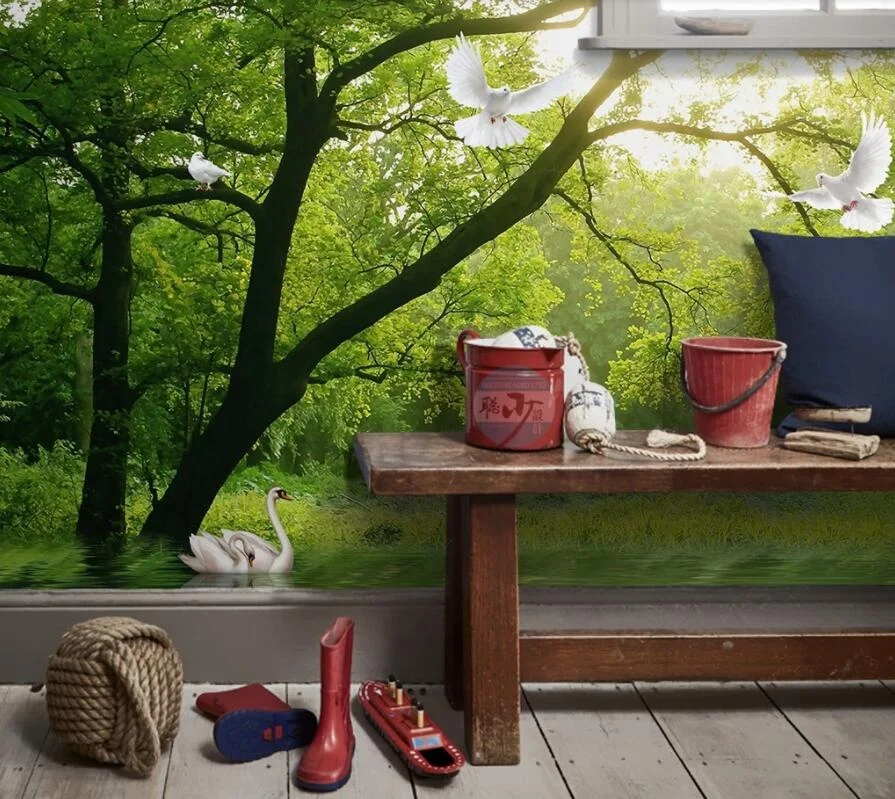 ZHIHAI Fresh natural landscape woods beauty background wall luxury mural wallpaper 3d