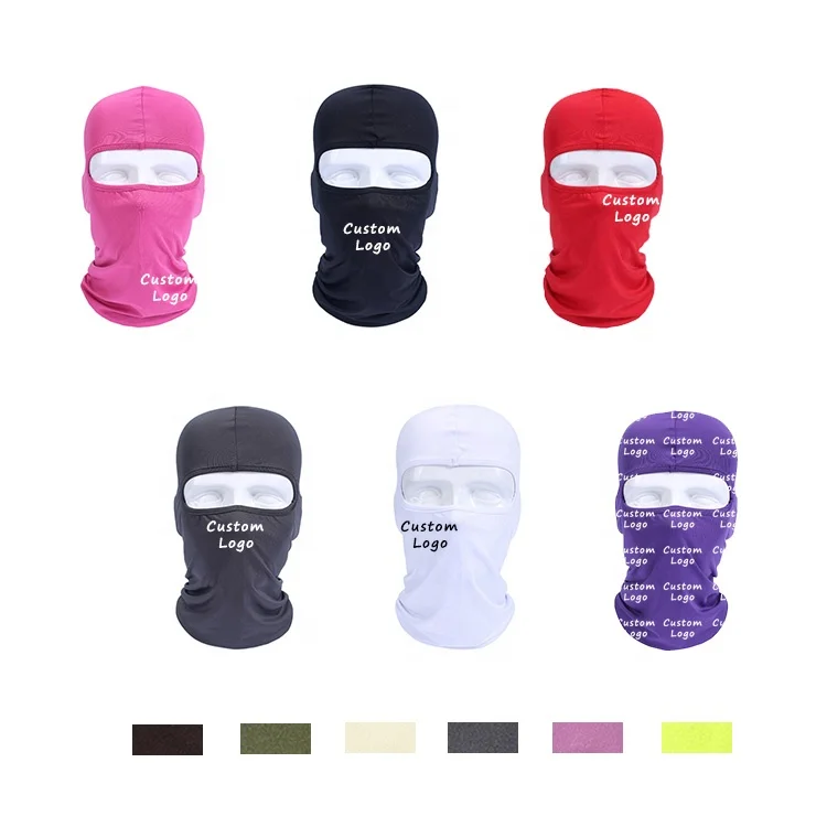 Wholesale high qualtity Custom logo face Knit Full Face Cover Ski 1 hole balaclava cap hat