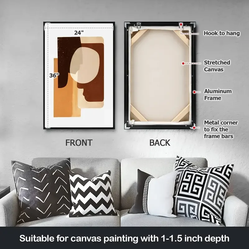 Bulk Custom Large size  48in Brushed Black Floater Aluminum metal Picture frame for canvas prints Painting Frame