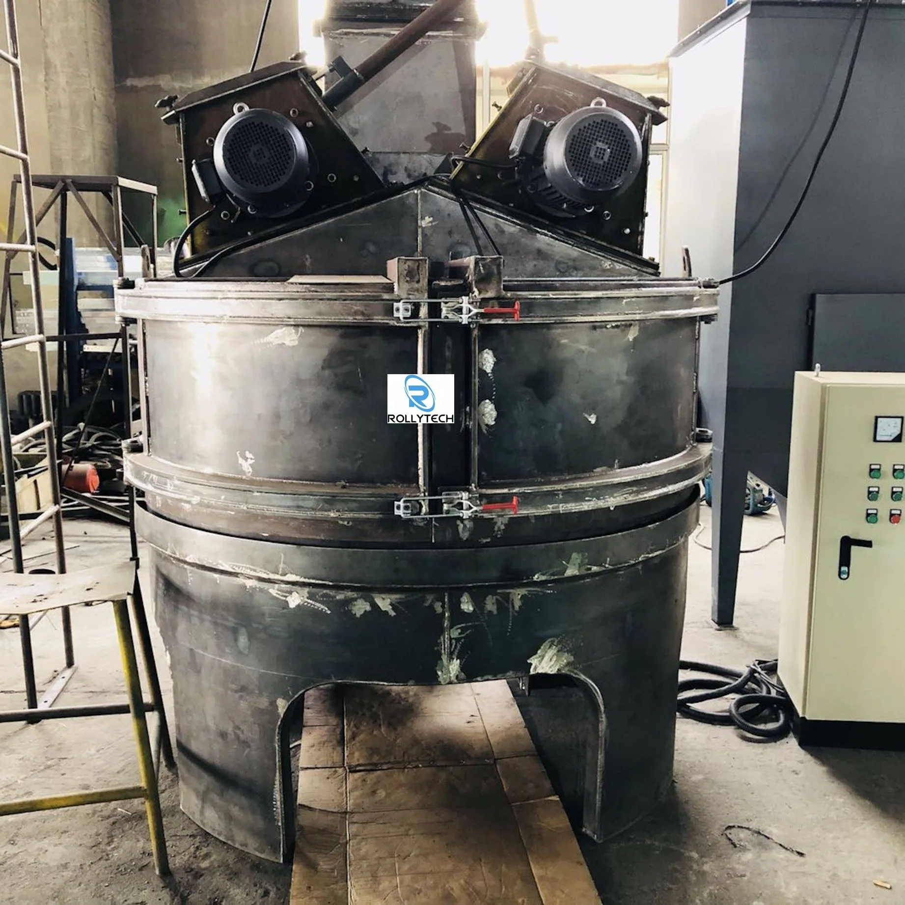 Rotating table type shot blasting machine derusting cleaning machine