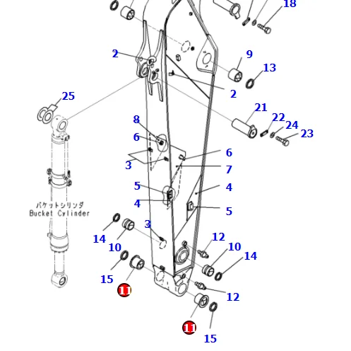 PC500LC-10R Bushing 2A8-70-13330/2A87013330