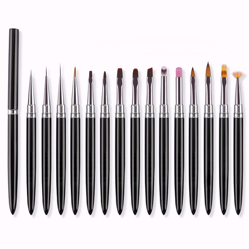 Super Hot Sell Black Aluminum Handle Liner Gel Brush Box Nail Salon Nail Airbrush Kit