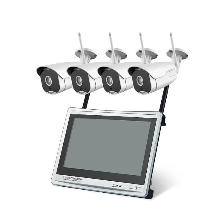 H.265 Home Waterproof Video Surveillance Camera System 4ch 2mp Two Way Audio Poe Camera Kit