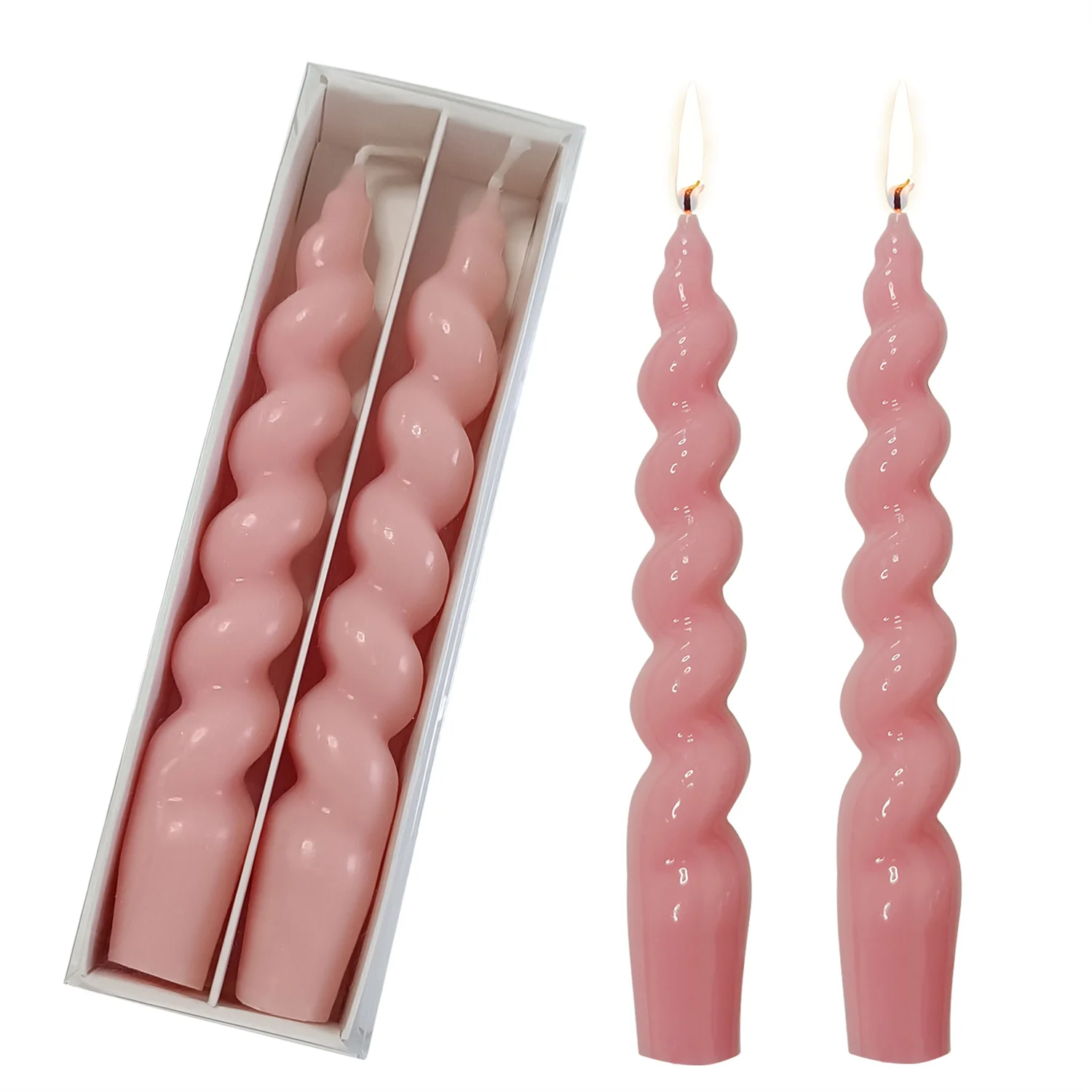 Romantic Popular Luxury Novelty Soy Wax Candles Twisted Spiral Taper Candles Custom Private Label Candles