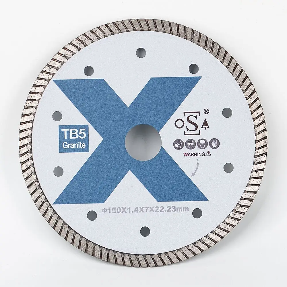 Raizi TB5 X серии 5-дюймовый турбо алмазный диск для резки кварцитового гранитного