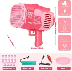 Заводская Лидер продаж, детский летний наружный пистолет с 132 отверстиями, пластиковая пузырьковая ракета с легкими игрушками