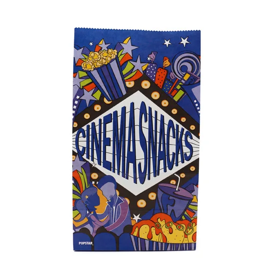 Popcorn Bags Bag Food Packaging Print Grade Popcorn Biodegradable Paper Kraft Paper Craft Retail Snack Packaging Flexo Printing
