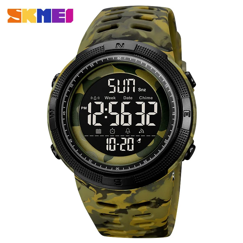 Skmei Digital Display Calendar Week Silicone 5ATM Luminous Display Digital Watches For Mens Sports Watch Outdoor Sport
