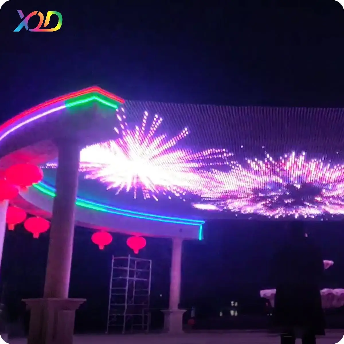 Outdoor LED Screens by XQD - P31.25 Large Flexible RGB WS2811 SPI 50x100 Mesh Custom Size Pixel Screens Exceptional Quality