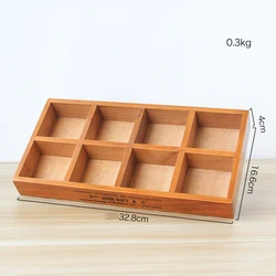 Wholesale hot sale retro style multifunctional 8 compartment wooden box bedroom desktop jewelry storage box wooden organizer