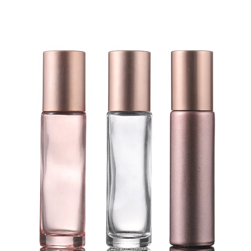 Clear Roll on Bottles 10ml Roller Bottles with Aluminum Cap Stainless Steel Roller Balls for Essential Oil