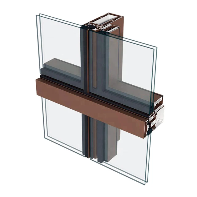 Tempered Glass Thermally Broken Building Exterior Curtain Wall Unitized System Aluminum Glass Curtain Walls