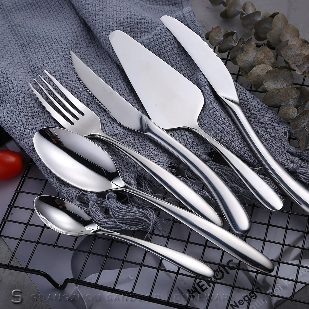 
Cutlery Bulk Flatware Eco Friendly Safe Chinese Restaurant Supply Silverware Dinnerware Sets Stainless Steel Round Shape 