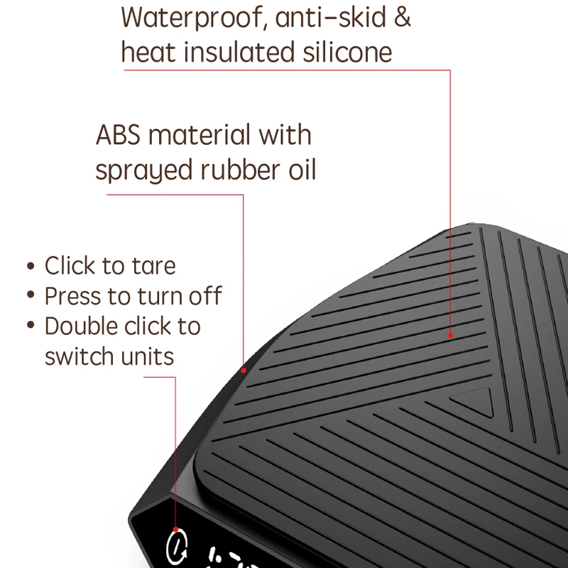 Customize Logo/Packaging Touch Panel 0.1g Coffee Scale Type-C Charging Coffee Scale Outdoor Weighing Scale Coffee
