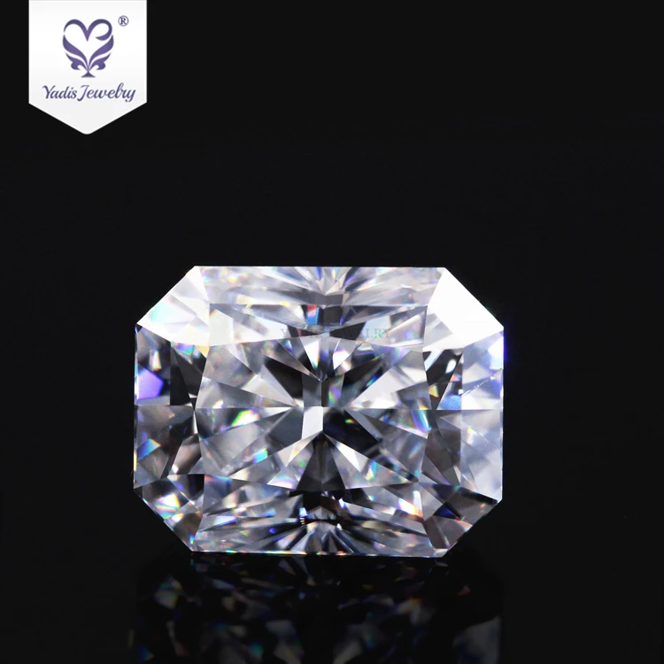 Yadis gems wholesale 4 carat octagon crushed ice cut loose moissanite stone