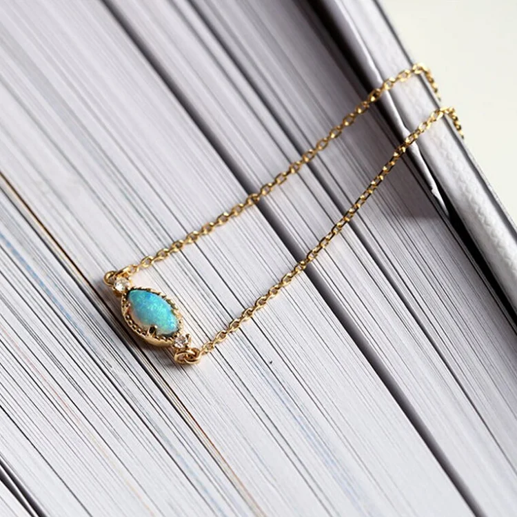 Fashion gold plated adjustable silver 925 high quality marquise opal stone bracelet bangles