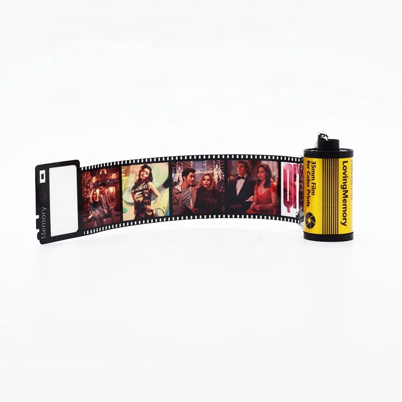 Personalized Loving Memory Album blanks sublimation double side camera roll keychain with key rings