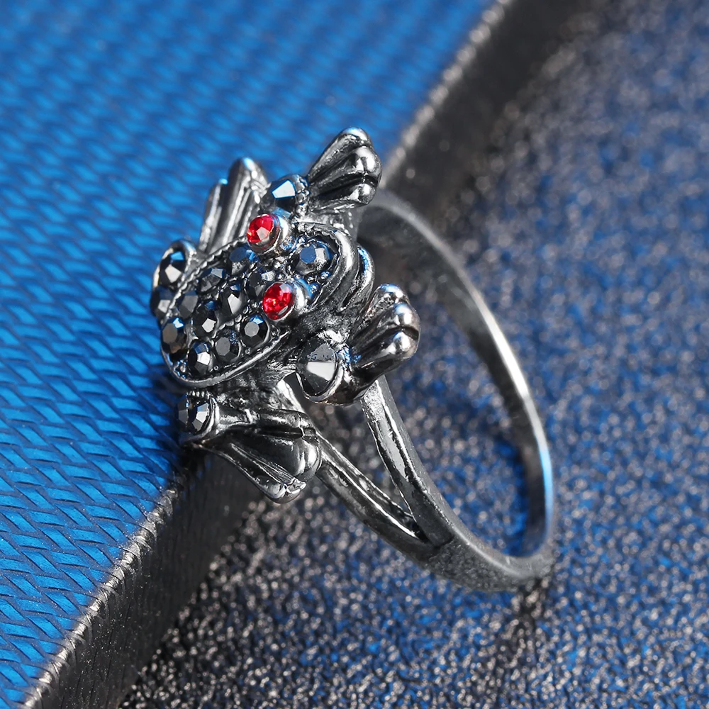 HPXmas New Designed Unisex Gold Silver Color Frog Shape Personalized Rings With Zircon Crystal For Men Gift