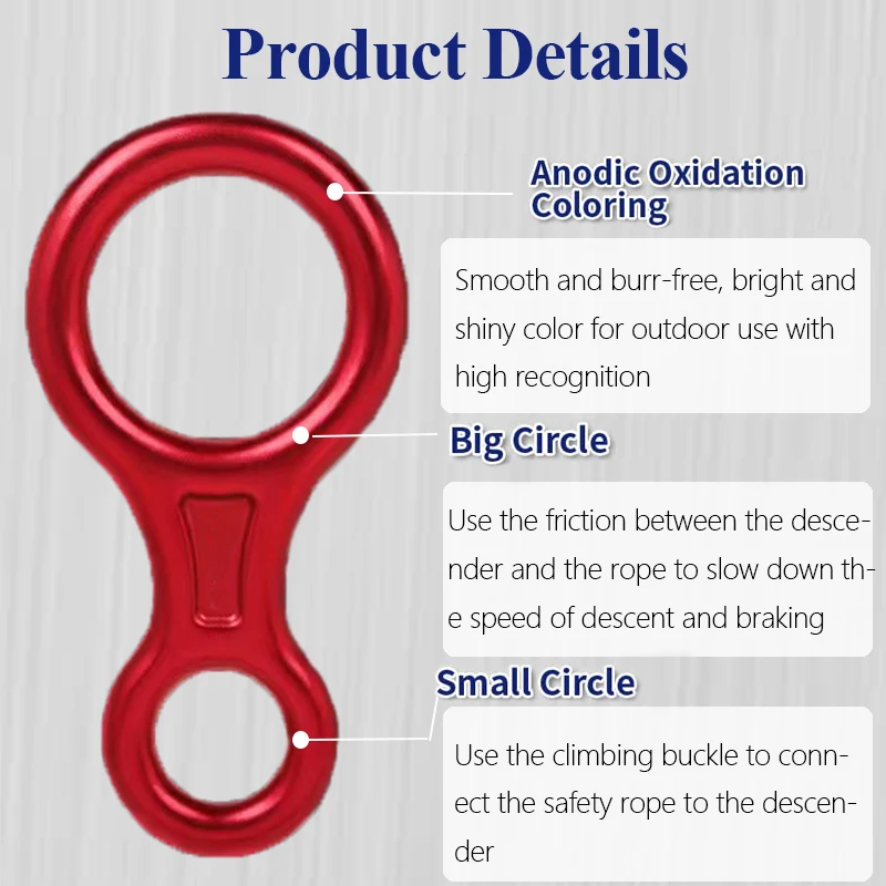 Outdoor mountaineering rock climbing  aerial work rope escape equipment 8-ring descender