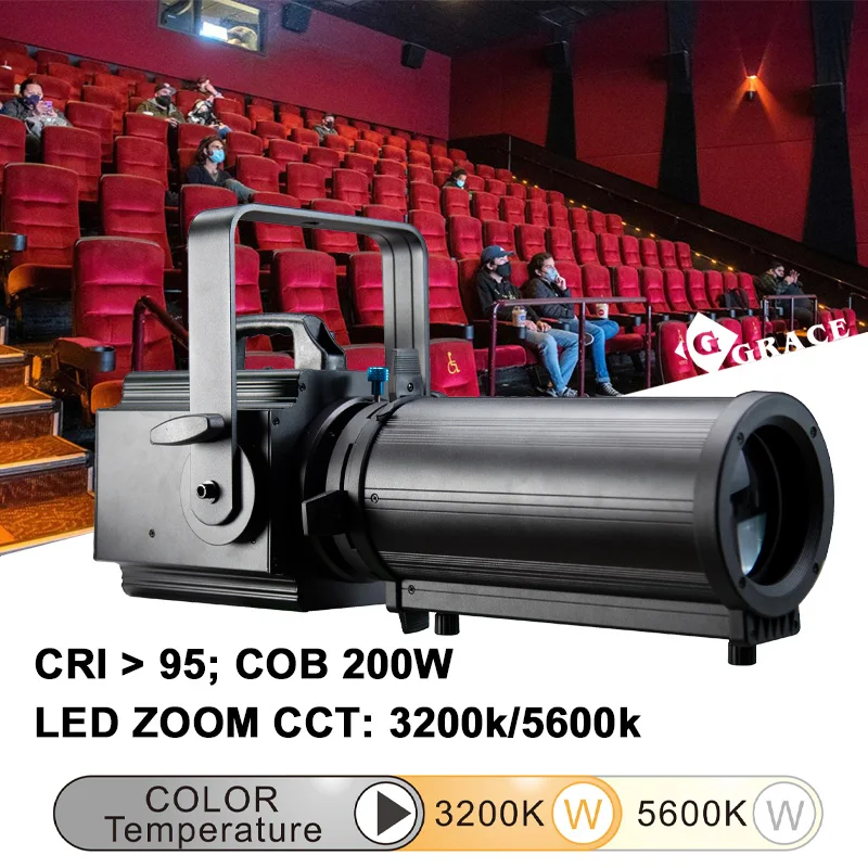 Igracelite LED Profile Spot Light Zoom LED Leko Spot 200W Ellipsoidal Light 200 Spot For Tv Show Theater Stage