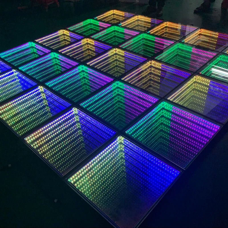 3D эффект 60*60 см зеркальный видео танцпол диско напольная панель с RGB 3-в-1 светодиодный стробоскопический эффект используется для диско-музыки концерт