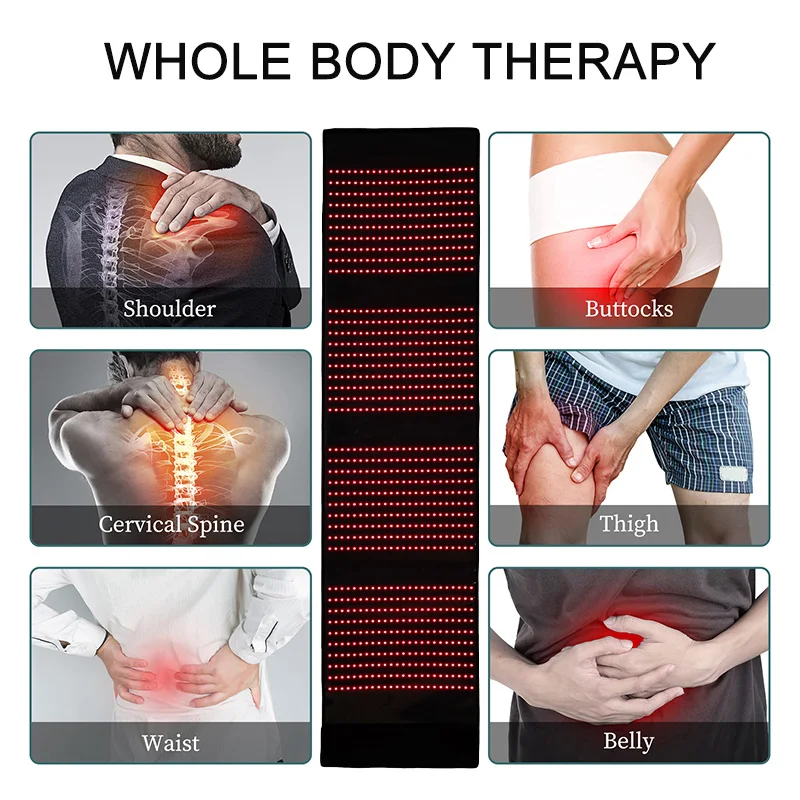 Red and Infrared LED Light Therapy Pad 850nm 660nm Back Pain Relief Slimming Machine Waist Thermal Pad