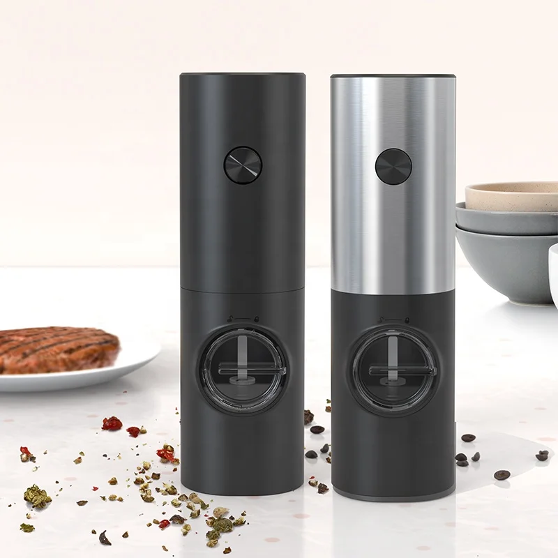 Salt And Pepper Grinder Set Spice Bottle Black Electric Mill Pepper Grinder