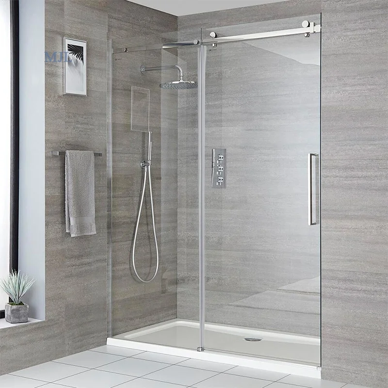 Apartment interior bathtub tempered sliding shower room glass door with enclosure kit