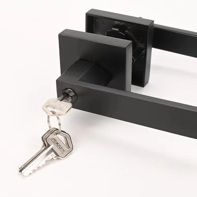 Bedroom door lock universal three bar bathroom handle lock