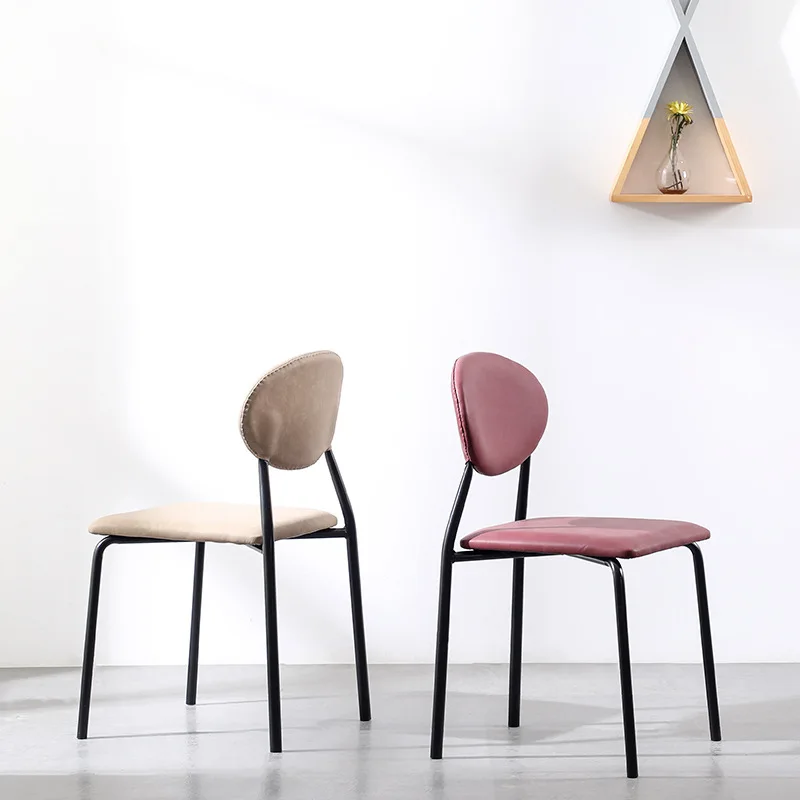 2021 Hot Sale different colors optional leather dining chair with chrome metal tube legs