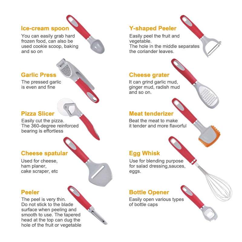 New design gadgets 2022 kitchen cooking utensils small kitchen gadgets accessories with non-slip soft touch handle