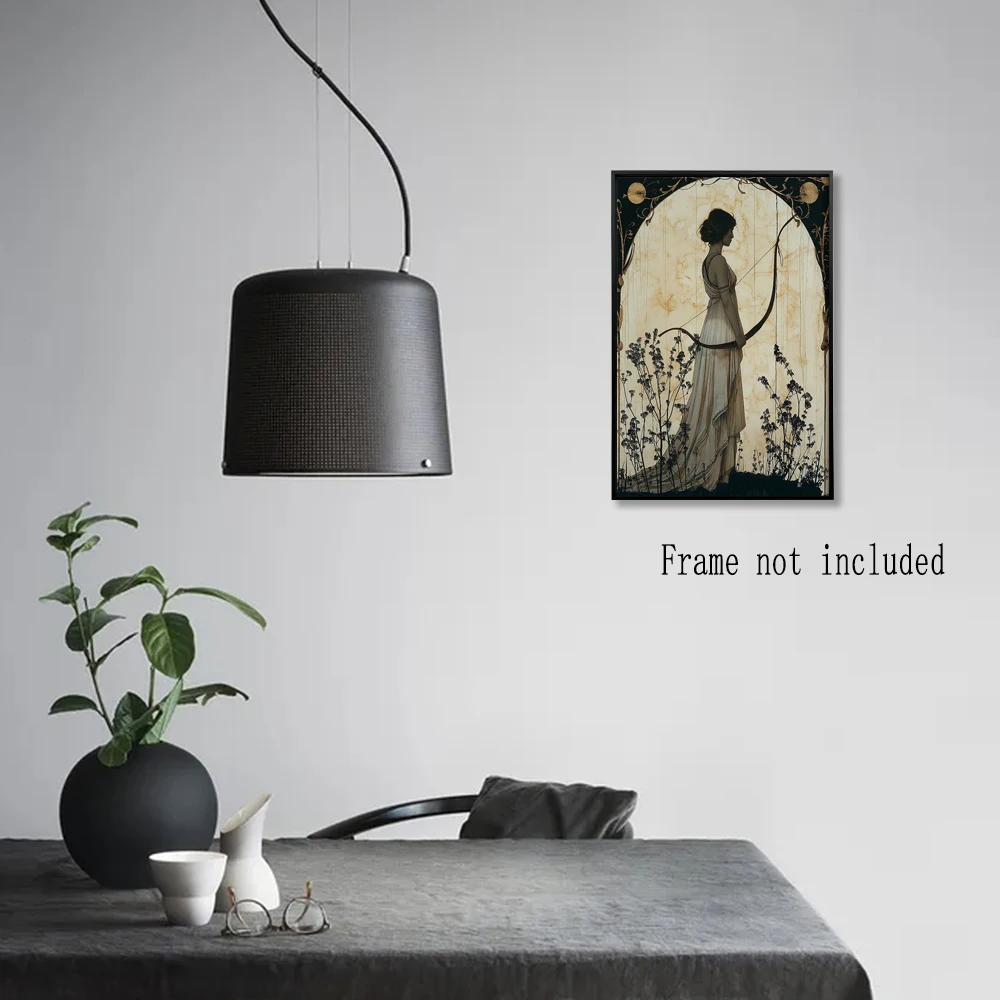 Artemis Poster Greek Goddess of Hunting Art Nouveau Style Divine Feminine Home Decor