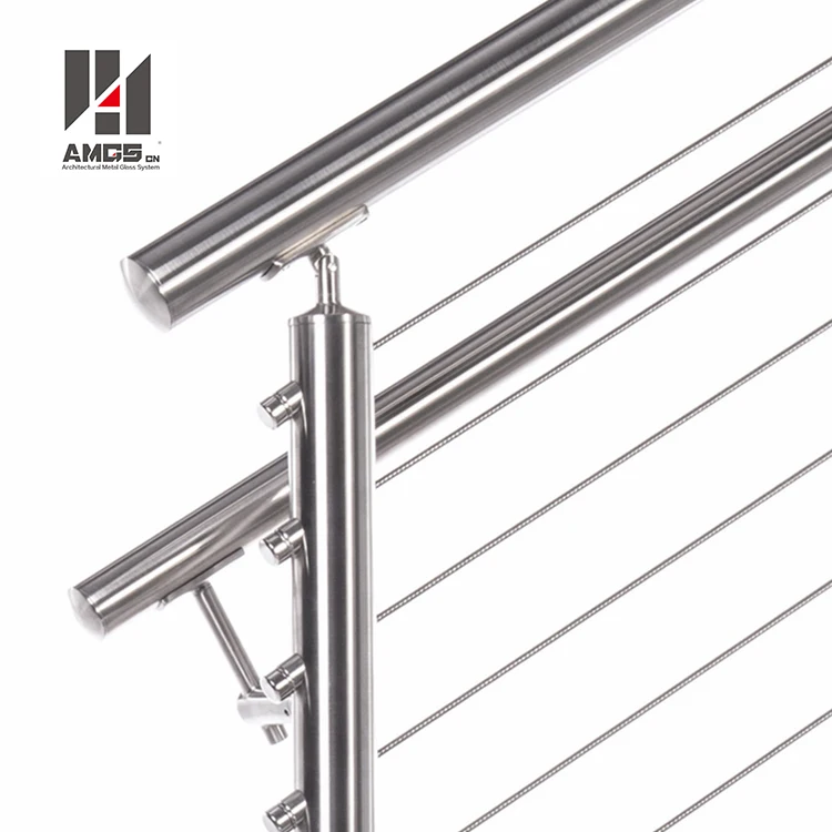 
Build Terrace Rail ing, 304 316 Standard S S Modern Design Stainless Steel Cable Balustrades Railing 