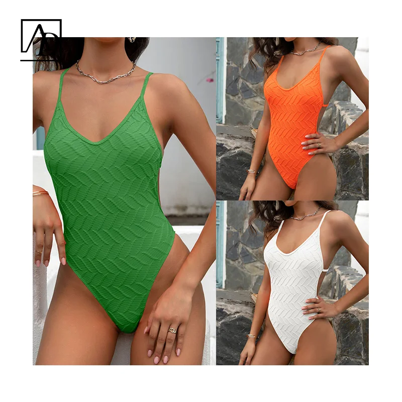 Aide Custom New Solid Sexy Retro Conservatism One Piece Bikini Bandeau Swimsuit Women Vintage Swimwear Monokini