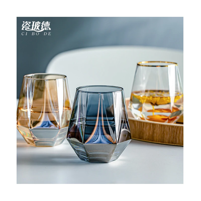 Золотой оправой гальванических Питьевой Набор бокалов для водомерной трубки комплект 6 шт.-Поильник с изготовленным на заказ логосом роскошный набор питья из