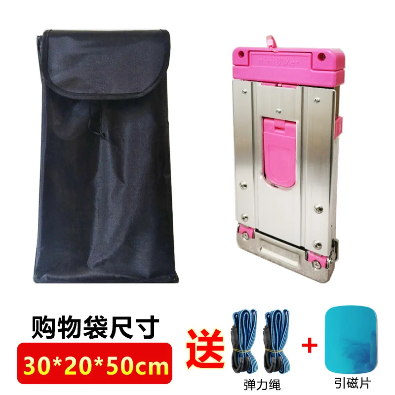 Stainless steel mini shopping grocery cart foldable portable household luggage trailer