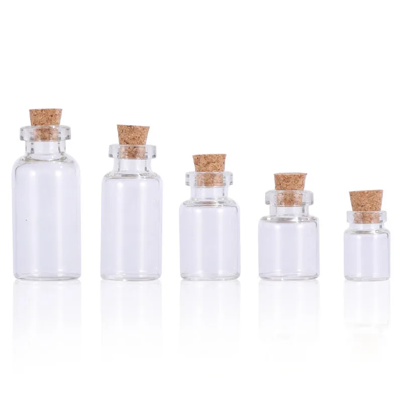 Transparent Glass Bottle Diy Decoration Mini Gift Message Saffron Bottle Wishing Bottle Vials With Cork