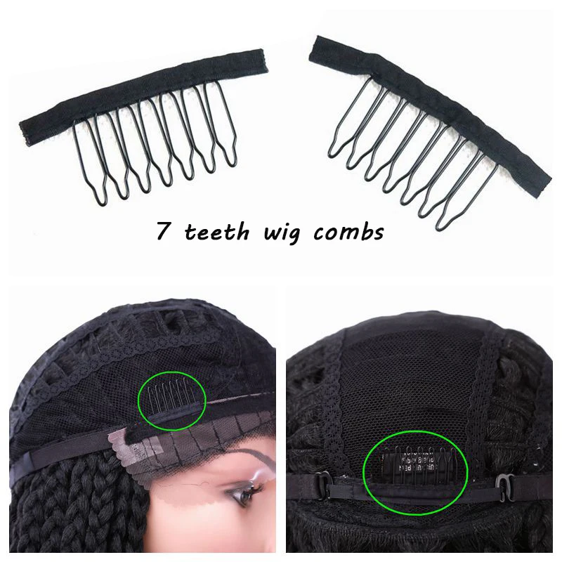 black cloth wig comb clips for wigs Metal Hair Combs For Making Wigs