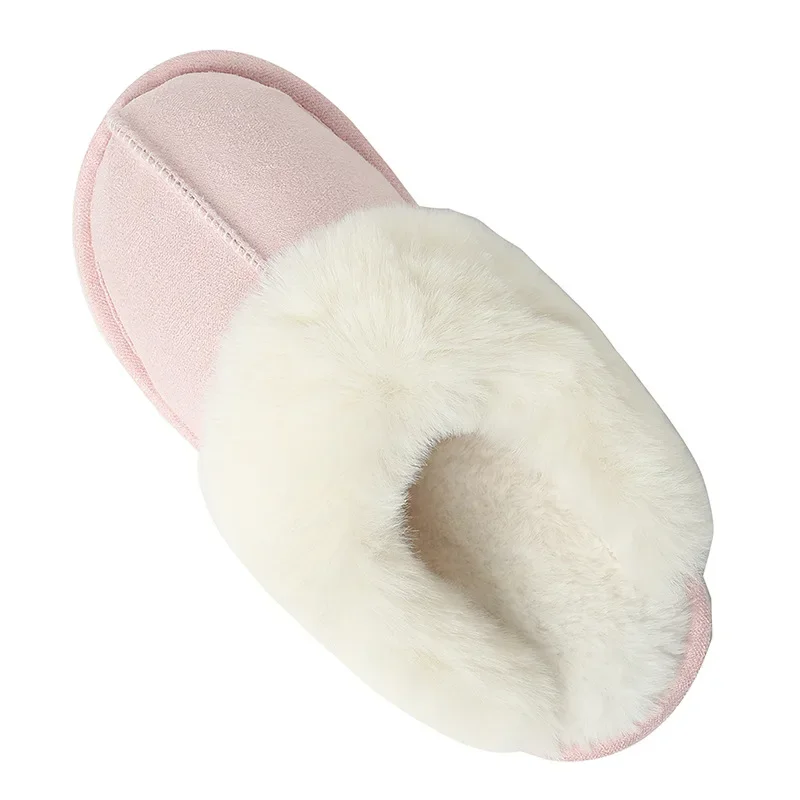 Custom Embroidery Winter Furry Home Shoes Bedroom Plush Indoor Slippers