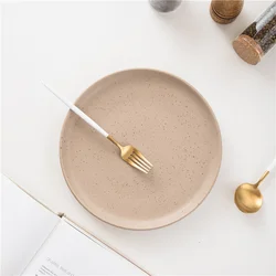 16pcs Dinnerware Set Nordic Style Sesame Glaze Ceramic Tableware Home Used Porcelain Dinner Plates Set