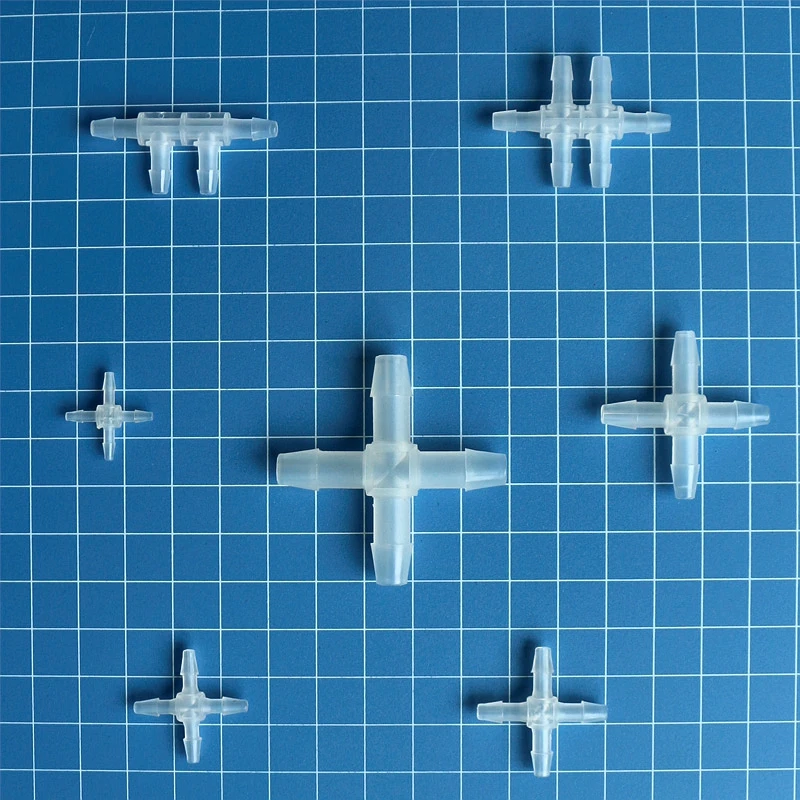 Medical PP Straight Elbow Tee Wye Cross Branch Multi-way Dispensing Hose Barbed Connector Tube Barb Fitting