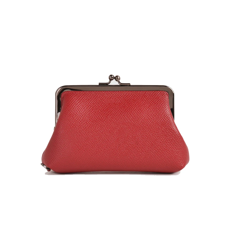 Wholesale Women Newest Arrival Chain Keyring Custom Logo Soft Leather Ladies Small Short Coins Purse Wallet With Snap Closure