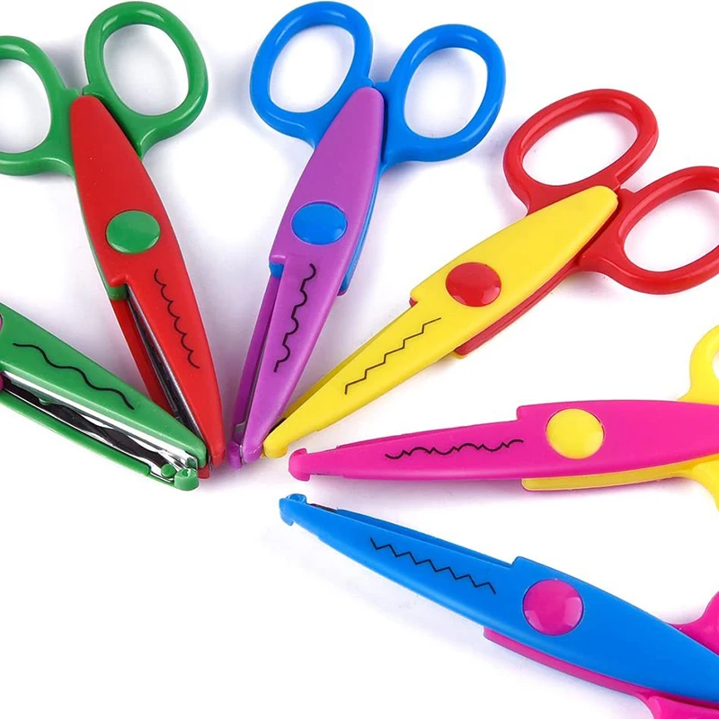 Kids DIY Safety Art Scissors Creative Crafts Scissors Paper Scrapbooking Decorative Wave Lace Edge Cutters