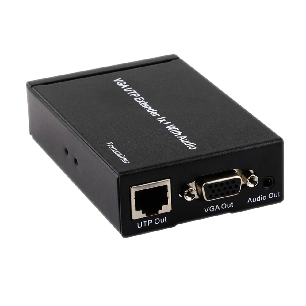 Двойной видео VGA UTP 1x1 сплиттер удлинитель с аудио до Cat5/6 до 300м VGA UTP расширитель отправитель приемник для отображения