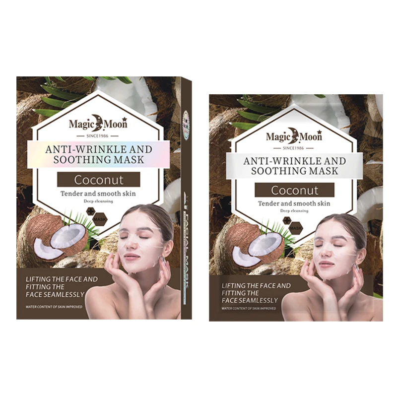 Private Label 30mL/ Piece Moisturizing Whitening anti-wrinkle Coconut Facial Mask For Sale