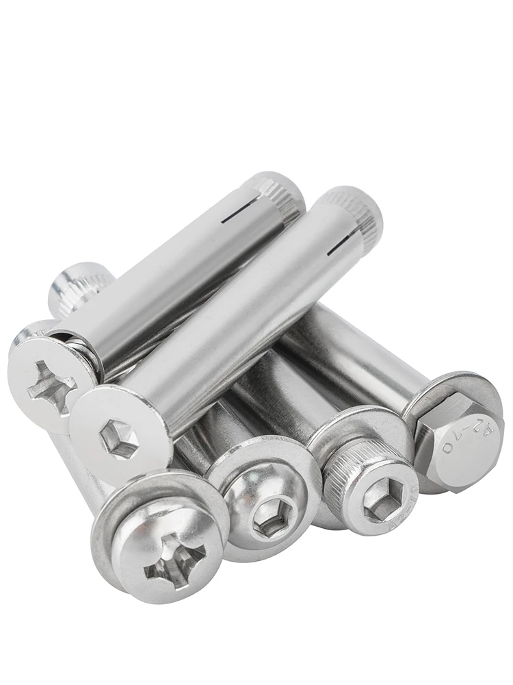 304/316/201Stainless Steel Expansion Screw, Flat Head, Inner Expansion, Outer Hexagon, Extended Expansion Bolt Countersunk Head