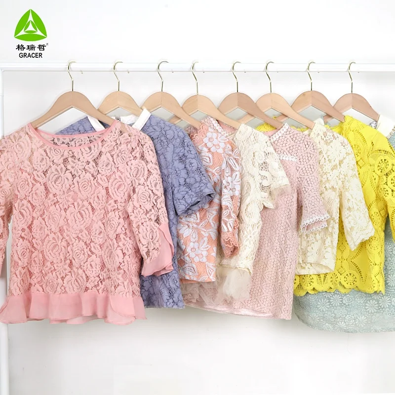 Thrift Bale Blouse Korean Used Clothes Women Used Clothes Second Hand Clothing