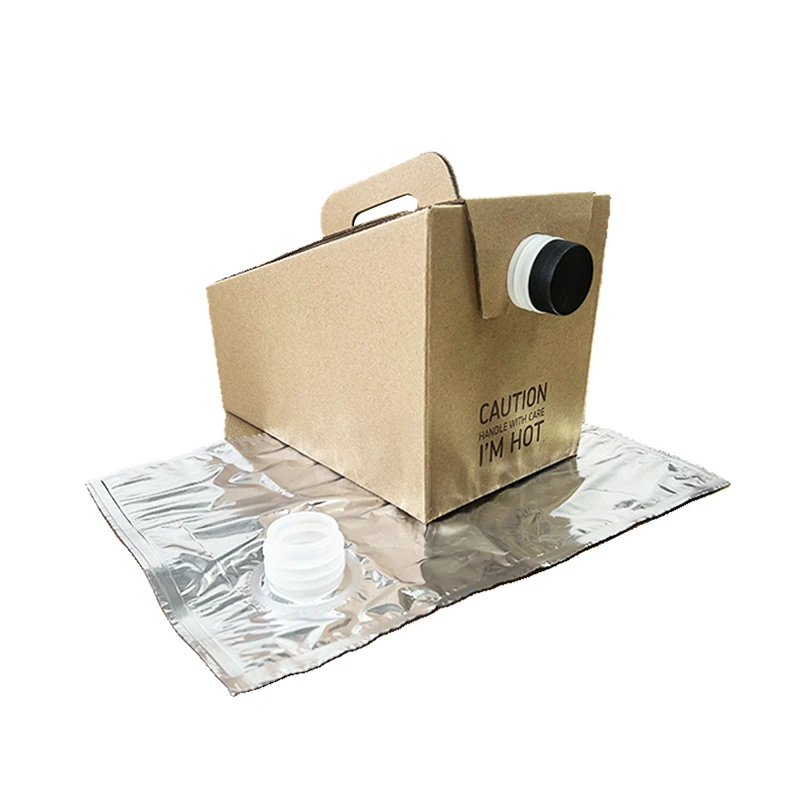 Custom Bag in box 5l 5 liter 160 oz coffee and tea beverage dispenser take out away hot drinks container bib bag in box