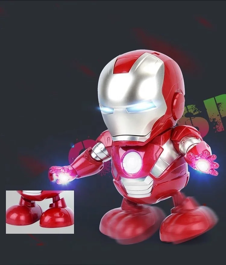 A superhero robot that can sing and dance with light music and smart toys