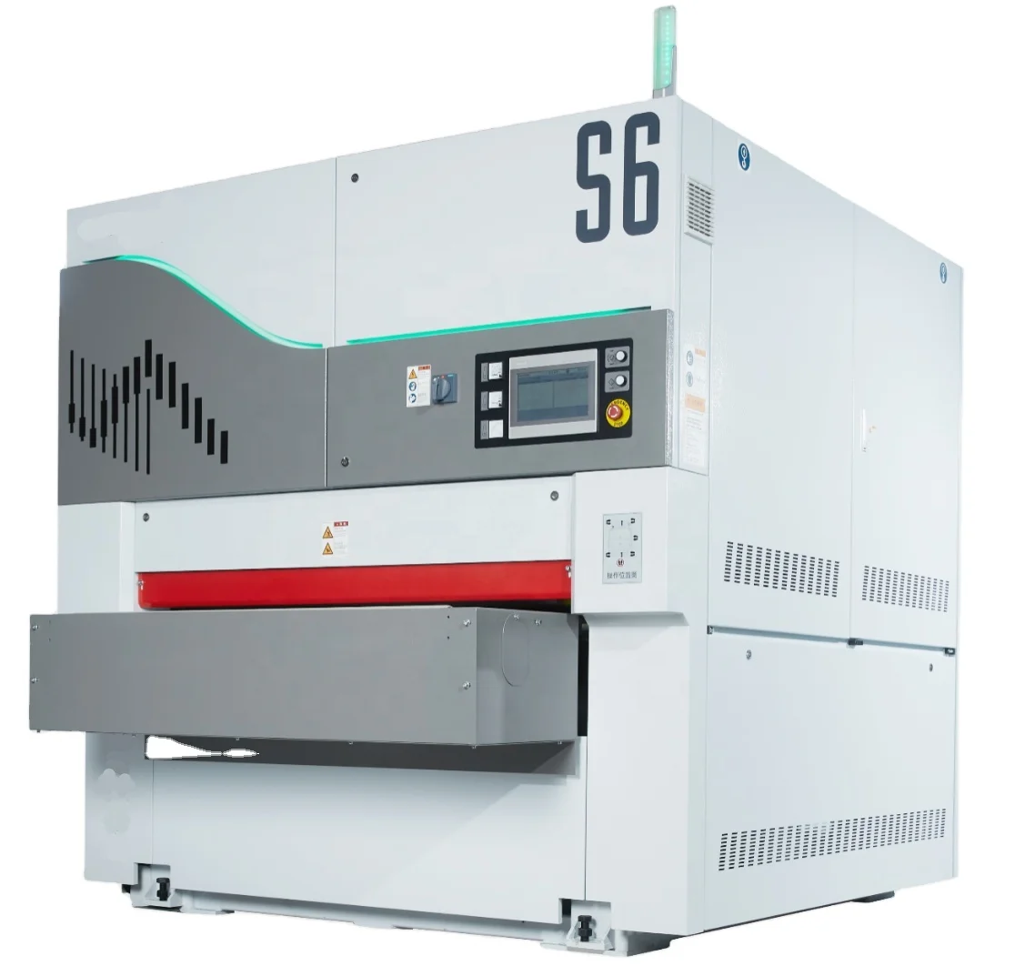 Automatic Plywood Solid Wood Wide Belt Planer Sander Machine with Spiral Cutter